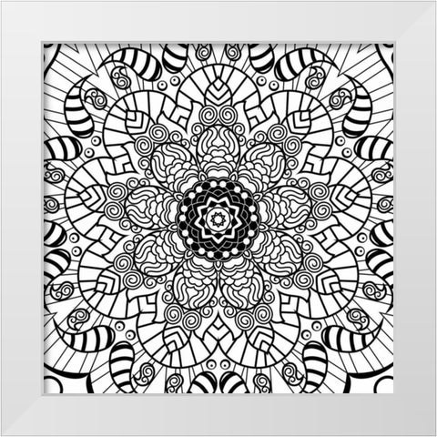 Calm Fire BW White Modern Wood Framed Art Print by Grey, Jace