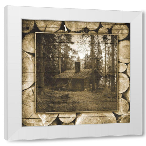 In The Woods Sepia White Modern Wood Framed Art Print by Grey, Jace