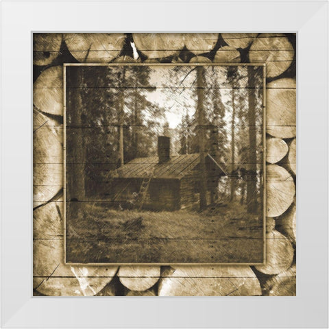 In The Woods Sepia White Modern Wood Framed Art Print by Grey, Jace