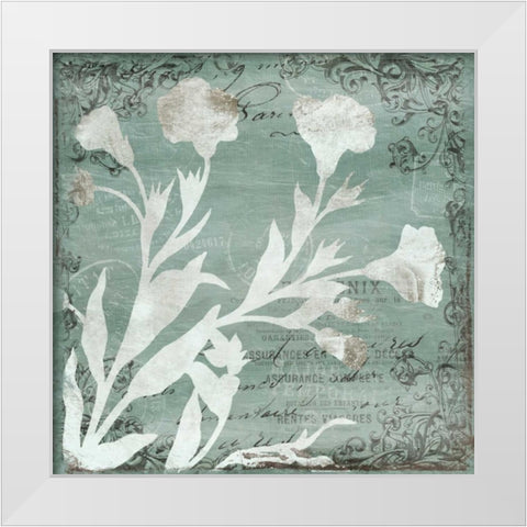 Postal Floral Silo White Modern Wood Framed Art Print by Grey, Jace