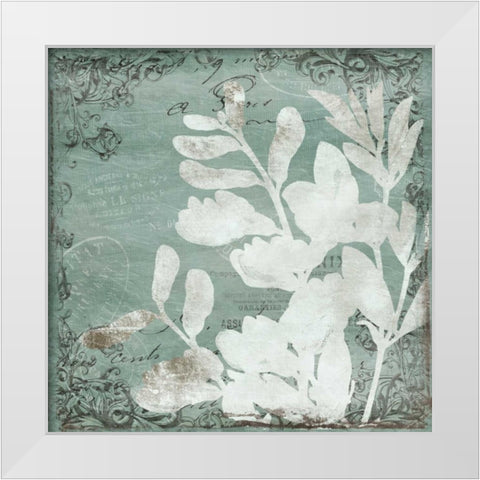 Postal Floral Silo Mate White Modern Wood Framed Art Print by Grey, Jace