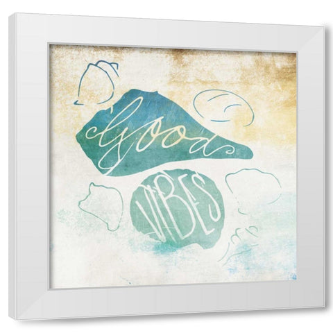 Good Vibes White Modern Wood Framed Art Print by Grey, Jace