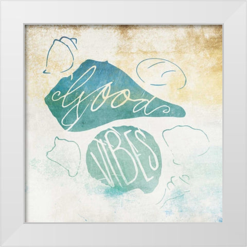 Good Vibes White Modern Wood Framed Art Print by Grey, Jace