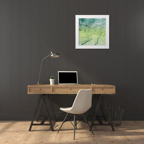 Marble Soft Sea White Modern Wood Framed Art Print by Grey, Jace