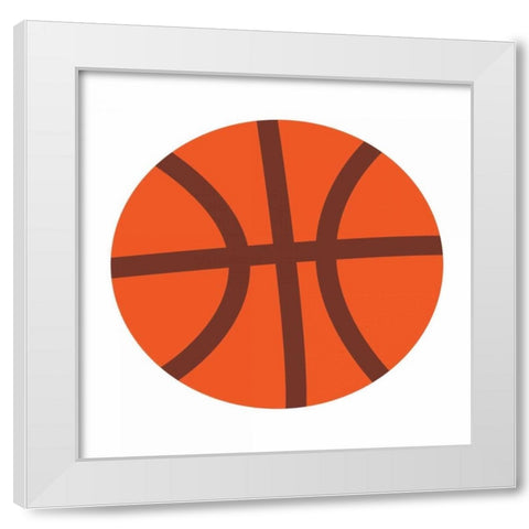 Basketball White Modern Wood Framed Art Print by Grey, Jace