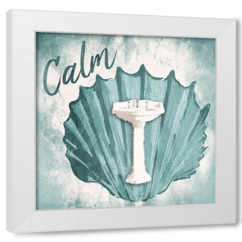 Calm Shell Sink White Modern Wood Framed Art Print by Grey, Jace