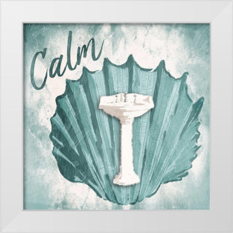 Calm Shell Sink White Modern Wood Framed Art Print by Grey, Jace