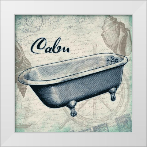 Calm Bath Print White Modern Wood Framed Art Print by Grey, Jace