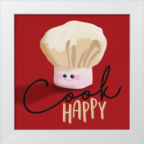 Cook Happy White Modern Wood Framed Art Print by Grey, Jace