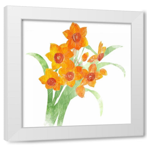 Watered Down Orange White Modern Wood Framed Art Print by Grey, Jace