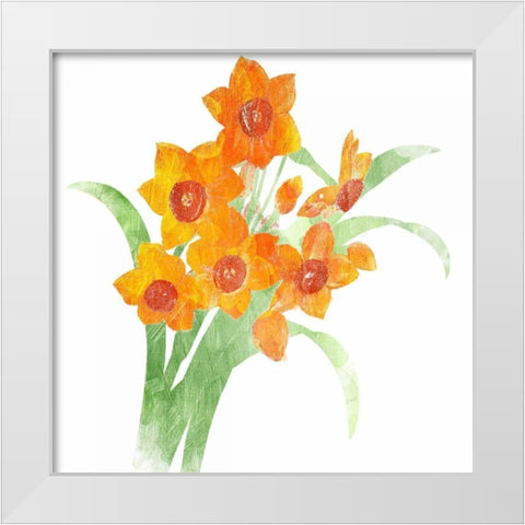 Watered Down Orange White Modern Wood Framed Art Print by Grey, Jace