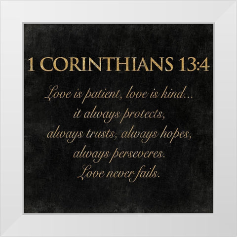 Love Is Patient White Modern Wood Framed Art Print by Grey, Jace
