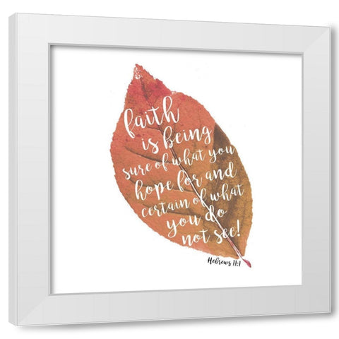 Faith Leaf White Modern Wood Framed Art Print by Grey, Jace