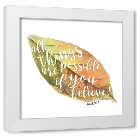 BeLeaf White Modern Wood Framed Art Print by Grey, Jace