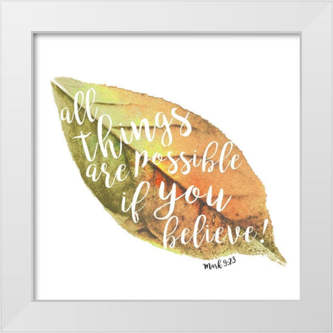BeLeaf White Modern Wood Framed Art Print by Grey, Jace