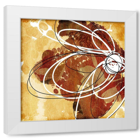 Flower Scribble White Modern Wood Framed Art Print by Grey, Jace