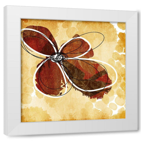 Flower Scribble Mate White Modern Wood Framed Art Print by Grey, Jace
