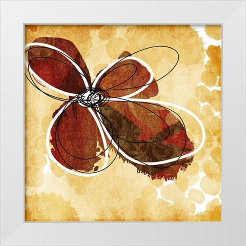 Flower Scribble Mate White Modern Wood Framed Art Print by Grey, Jace