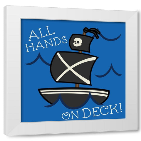 All Hands White Modern Wood Framed Art Print by Grey, Jace