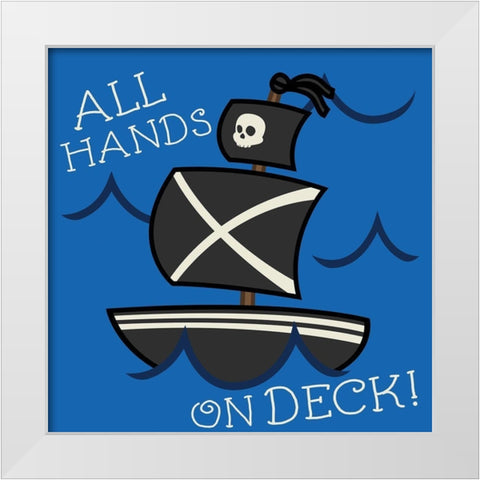 All Hands White Modern Wood Framed Art Print by Grey, Jace