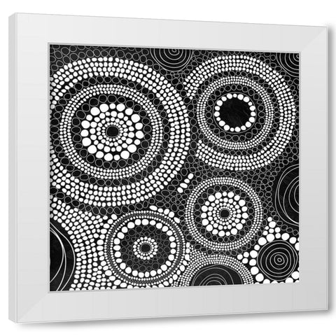 Circular Sound White Modern Wood Framed Art Print by Grey, Jace