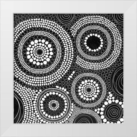 Circular Sound White Modern Wood Framed Art Print by Grey, Jace