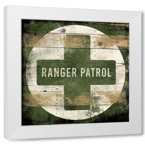 Ranger Patrol Green White Modern Wood Framed Art Print by Grey, Jace