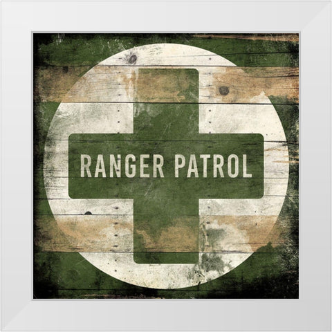 Ranger Patrol Green White Modern Wood Framed Art Print by Grey, Jace