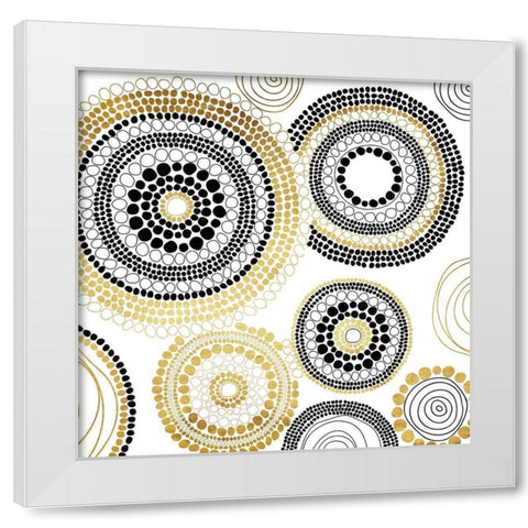 Golden Cells White Modern Wood Framed Art Print by Grey, Jace