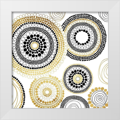 Golden Cells White Modern Wood Framed Art Print by Grey, Jace