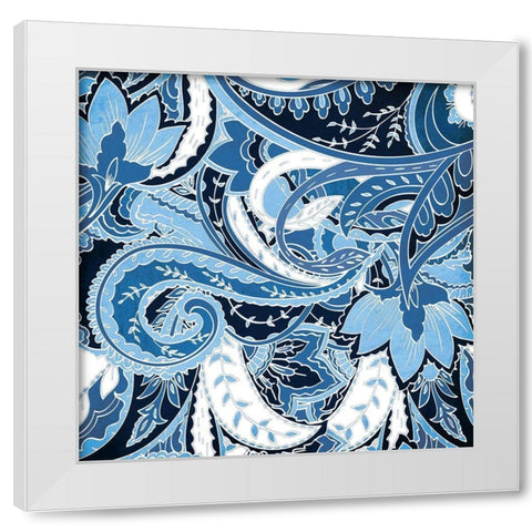 Overgrown Blue White Modern Wood Framed Art Print by Grey, Jace