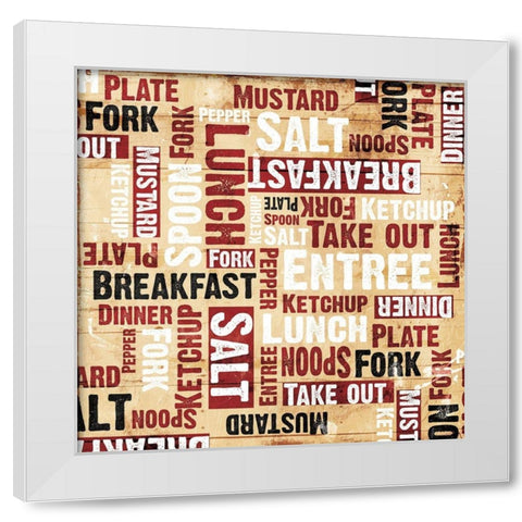 Food Wall White Modern Wood Framed Art Print by Grey, Jace
