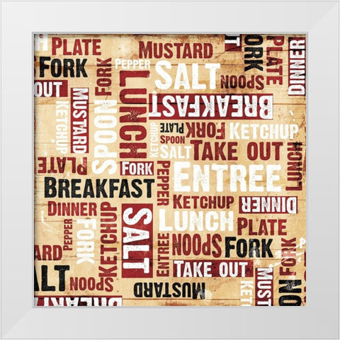 Food Wall White Modern Wood Framed Art Print by Grey, Jace