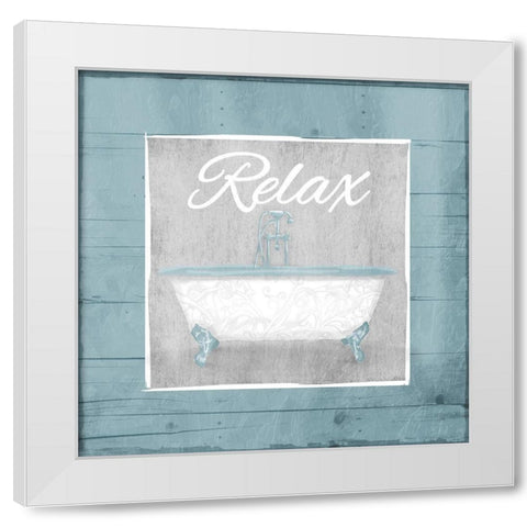 Relax Bath Wood White Modern Wood Framed Art Print by Grey, Jace