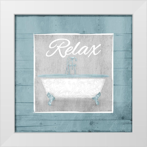 Relax Bath Wood White Modern Wood Framed Art Print by Grey, Jace