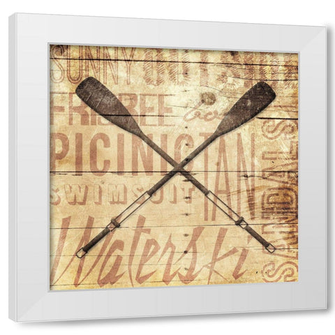 Wooden Oar White Modern Wood Framed Art Print by Grey, Jace