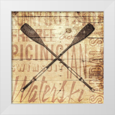 Wooden Oar White Modern Wood Framed Art Print by Grey, Jace