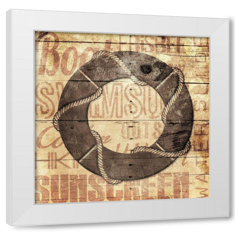 Wooden Life Saver White Modern Wood Framed Art Print by Grey, Jace