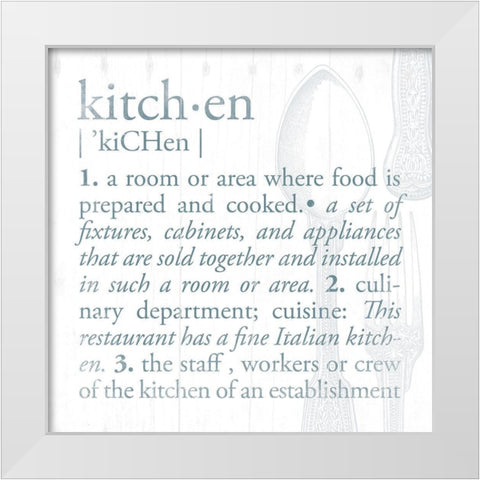 Defined Kitchen White Modern Wood Framed Art Print by Grey, Jace