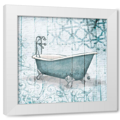 Blue Bath White Modern Wood Framed Art Print by Grey, Jace