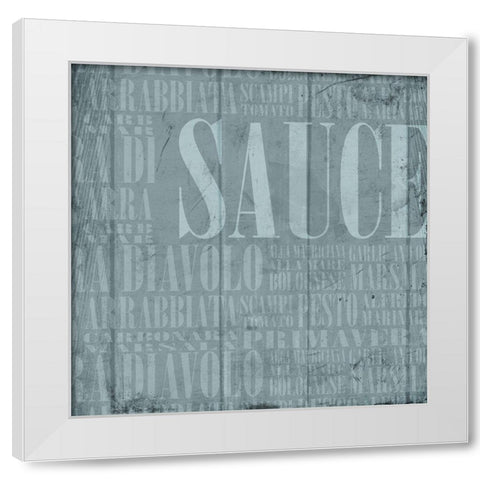 Blue Sauce White Modern Wood Framed Art Print by Grey, Jace