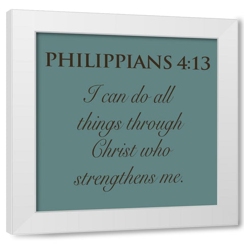Philippians White Modern Wood Framed Art Print by Grey, Jace