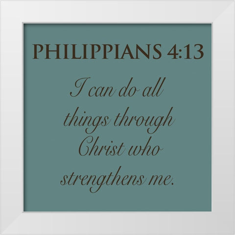Philippians White Modern Wood Framed Art Print by Grey, Jace