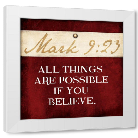 All Things Mark White Modern Wood Framed Art Print by Grey, Jace