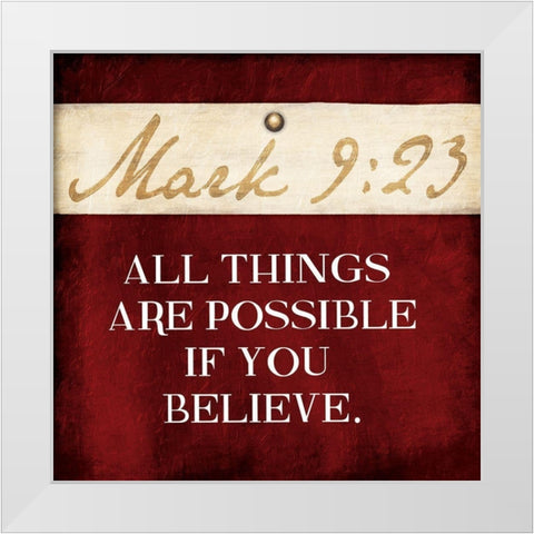 All Things Mark White Modern Wood Framed Art Print by Grey, Jace