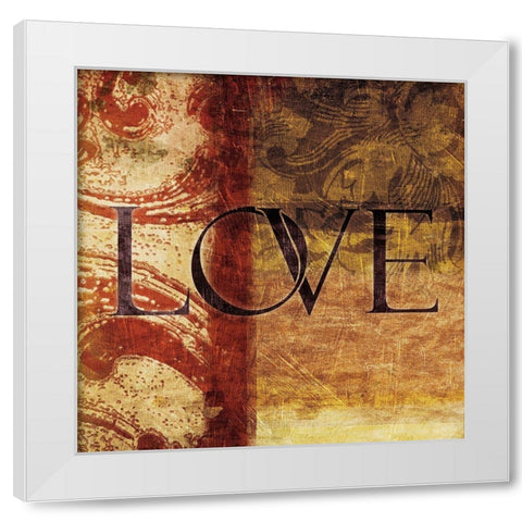 Love Red White Modern Wood Framed Art Print by Grey, Jace
