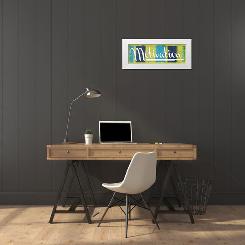 Motivation White Modern Wood Framed Art Print by Grey, Jace