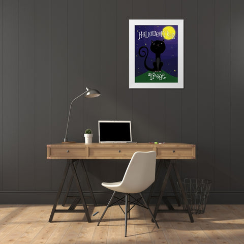 Halloween Treat White Modern Wood Framed Art Print by Grey, Jace