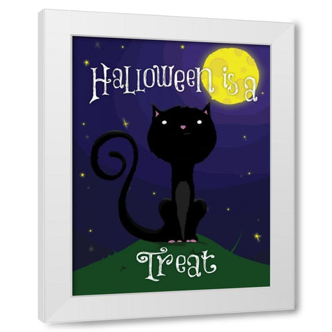 Halloween Treat White Modern Wood Framed Art Print by Grey, Jace