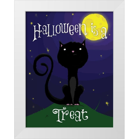 Halloween Treat White Modern Wood Framed Art Print by Grey, Jace